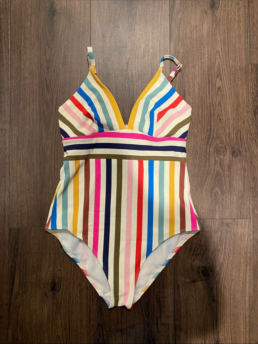 Boden Multicolor Striped One-Piece Swimsuit